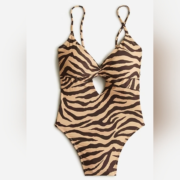J. Crew Other - NWT*J CREW Front-twist one-piece in zebra stripe womens size 22 style# BK543